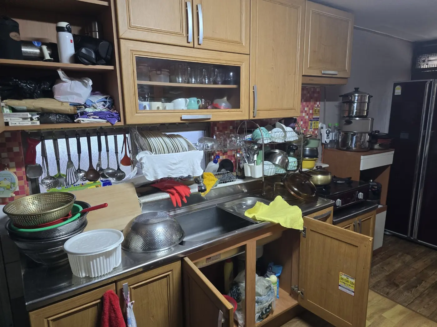 시골 주택 주방 정리 전 실제 현장